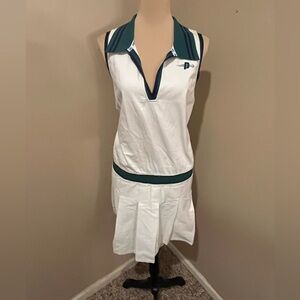 NWT White & Green Sleeveless Pickleball Dress, size XXL